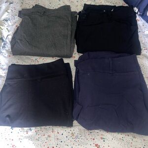 Set of Four Size 22 Slacks - Gray, Black, and Navy